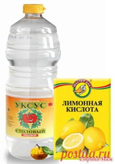 Уксус, лимонная кислота - как развести, как применять - Клуб для тех, кто обожает торты и пирожные - Страна Мам