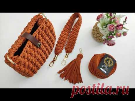 A simple pattern and such a beautiful bag Простой узор и такая красивая сумка Учимся вязать крючком