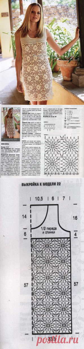 Ажурное мини платье из круглых мотивов. Летнее платье крючком из кружевных мотивов | Я Хозяйка