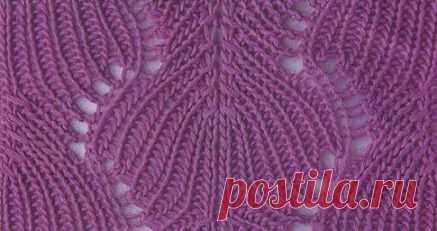 Узор спицами "Пальмовые листья".