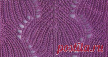 Узор спицами &quot;Пальмовые листья&quot;.