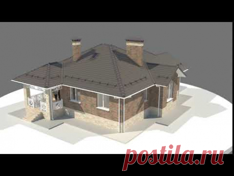 СКАЧАТЬ БЕСПЛАТНО проект одноэтажного кирпичного дома 135 м2. Мечта для дизайнера интерьеров