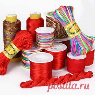 Китайский завязывая шелковистой макраме шнур Бисер плетеный строка темы DIY разработке браслет Цепочки и ожерелья ювелирных аксессуаров купить в магазине Penney Beads на AliExpress