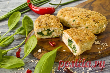 Куриные котлеты из куриной грудки со шпинатом и сыром. Пошаговый рецепт с фото — Ботаничка.ru