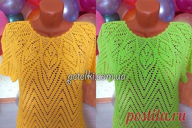 ЛЕТНЯЯ КОФТОЧКА С КОРОТКИМ РУКАВОМ (Вязание крючком) | Журнал Вдохновение Рукодельницы