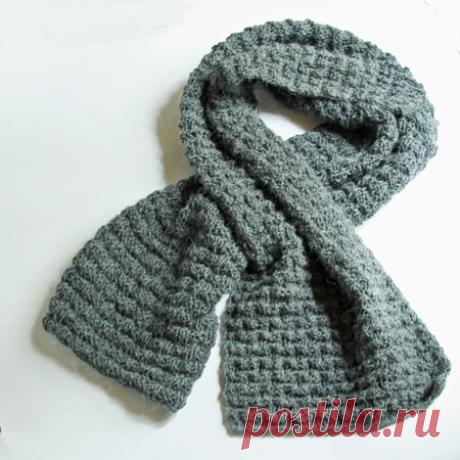 Мужской шарф спицами - ВсеНитки.рф