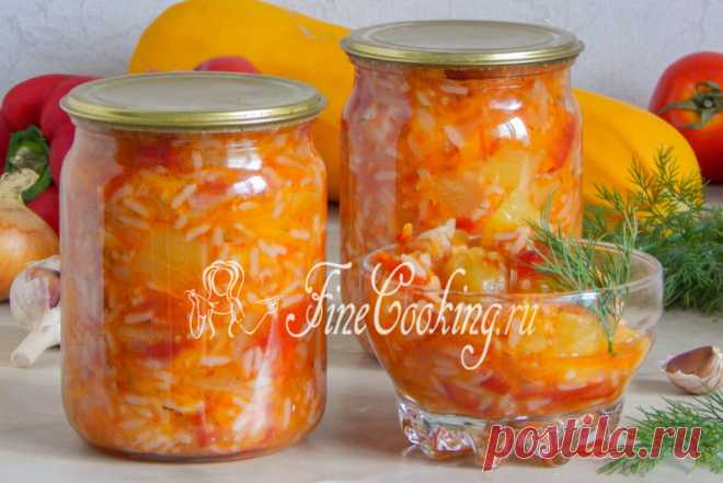 Кабачки с рисом на зиму Сочная, нежная, ароматная заготовка по этому рецепту - салат, закуска и второе в одной банке.