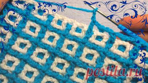 🔥😍Очень КРАСИВЫЙ и ИНТЕРЕСНЫЙ двухцветный узорчик! Вязание крючком для начинающих | ЧудоТворим с Викторией Александровой | Дзен