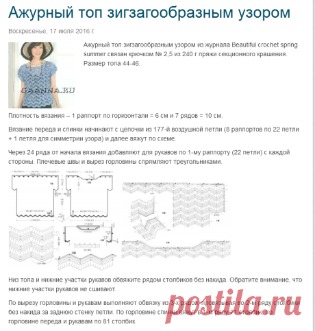 Ажурный топ зигзагообразным узором