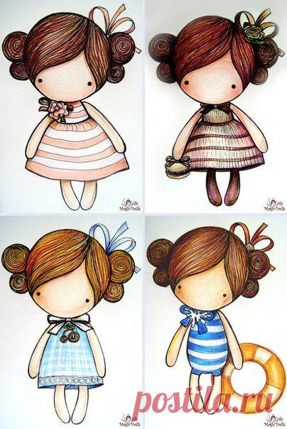 Цитата сообщения Люблю_амигуруми Прочитать целикомВ свой цитатник или сообщество! Вышивка по мотивам куколок Magic Dolls И идеи для вдохновения для создания кукол Источник