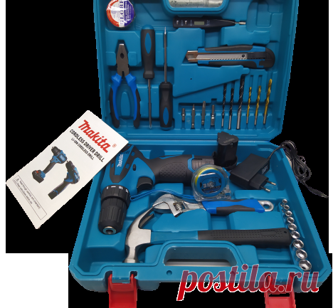 Аккумуляторный шуруповерт MAKITA DF 330DWE и набор инструментов в кейсе