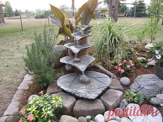 Листья для украшения садового участка из гипса или цементного раствора — DIYIdeas