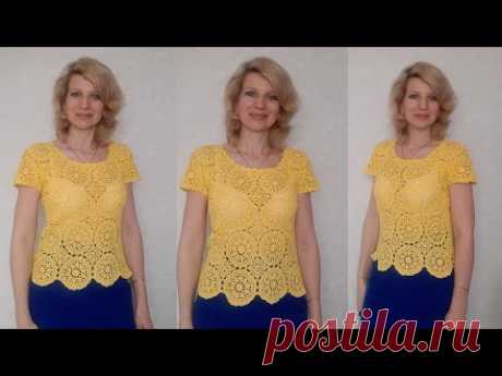 Кофточка мотивами "Солнечная"./ Подробный МК./