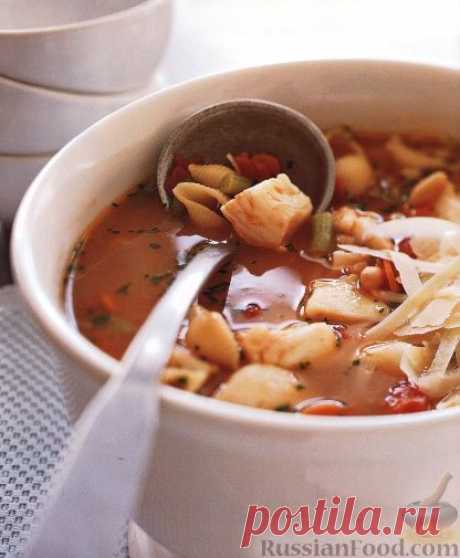 Рецепт: Рагу из фасоли и палтуса с макаронами на RussianFood.com