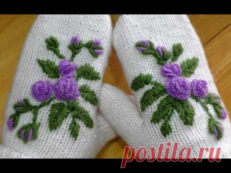 Вышиваем варежки. Просто и быстро!//We embroider mittens. Simple and fast!