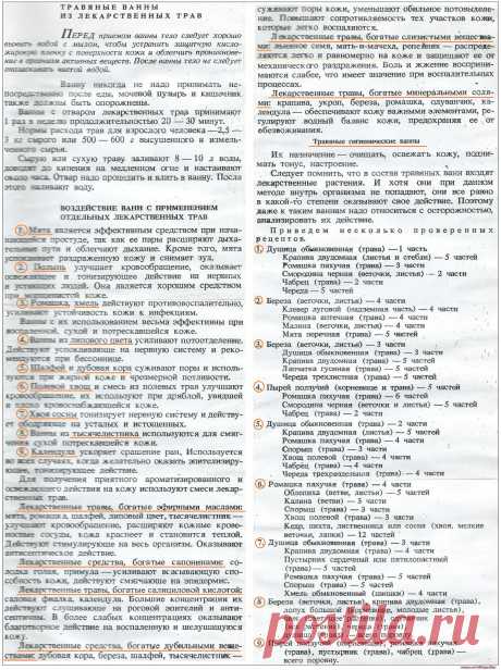 Травяные ванны из лекарственных трав