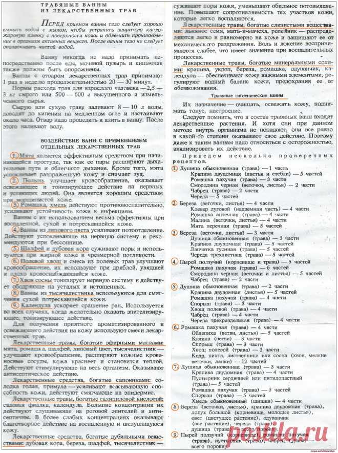 Травяные ванны из лекарственных трав
