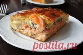 Пирог с семгой. | vkusnyymir