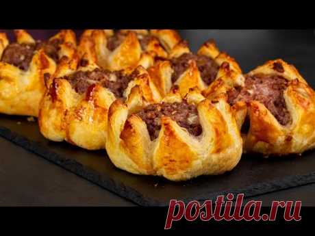 Необычайно вкусные слоеные пирожки с мясом| Appetitno.TV