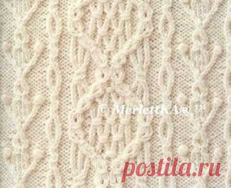 Вязание спицами - узоры (4шт) косы в технике ирландского вязания