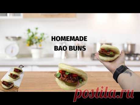 Homemade bao buns με πανσέτα Паровые булочки бао с свининой
