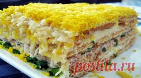 До неприличия вкусный торт-салат закусочный Очень вам рекомендую
