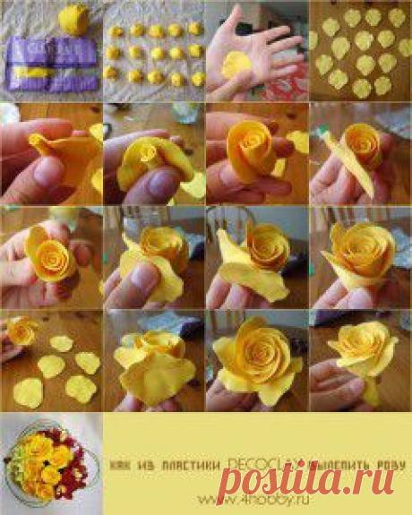 Роза из полимерной глины | Творческие мастер-классы по рукоделию и кулинарии.