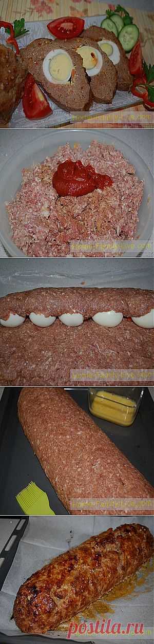 Мясной рулет с яйцом - Кулинарные рецепты