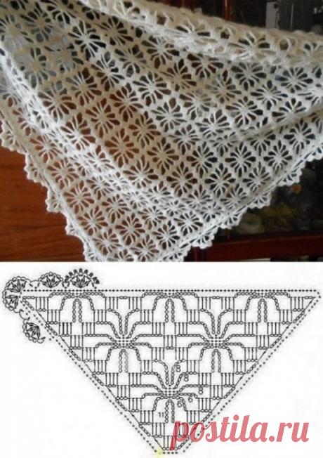 Красивая шаль крючком