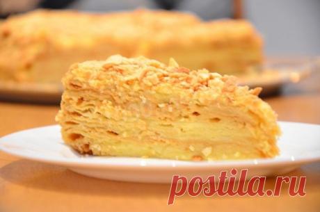 Традиционный Торт Наполеон домашнего приготовления рецепт с фото пошагово - 1000.menu