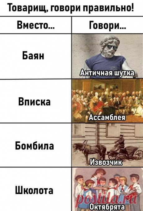 Говори правильно: веселые картинки про русский язык