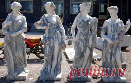 Four Seasons Statue Sculptures, Marble 4 Season Statue, Italian Seasons Statue, Large Four Seasosn set 4 Art