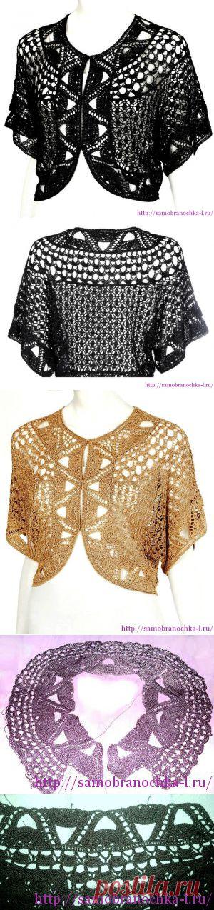 Несравненное черное кружево — болеро крючком. Вяжем онлайн на Осинке.