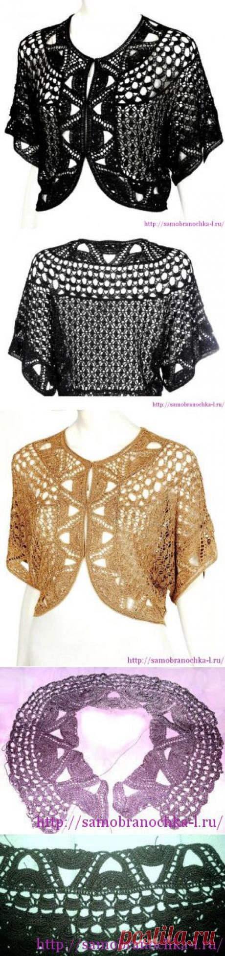 Несравненное черное кружево — болеро крючком. Вяжем онлайн на Осинке.
