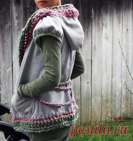 Идеи комбинирования. Вязание + ткань | Умелые ручки