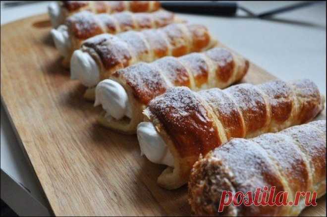 Трубочки с кремом.