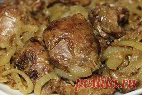 Куриная печень с луком