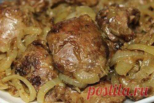 Куриная печень с луком