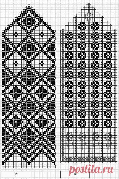 Жаккардовые узоры для варежек