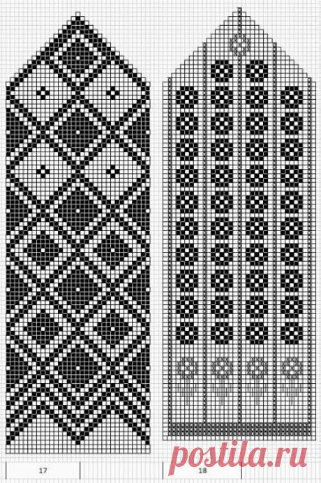 Жаккардовые узоры для варежек