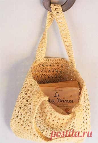 Сумка, связанная скрещенными столбиками