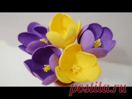 Крокусы из фоамирана. Украшение для волос. Crocuses foam. Hair ornament Viva Woman