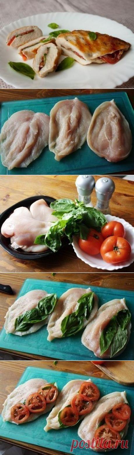Как приготовить куриные грудки с томатами и базиликом  - рецепт, ингридиенты и фотографии
