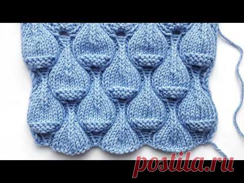 Оригинальный узор спицами Ягоды инжира (или большие капли воды)