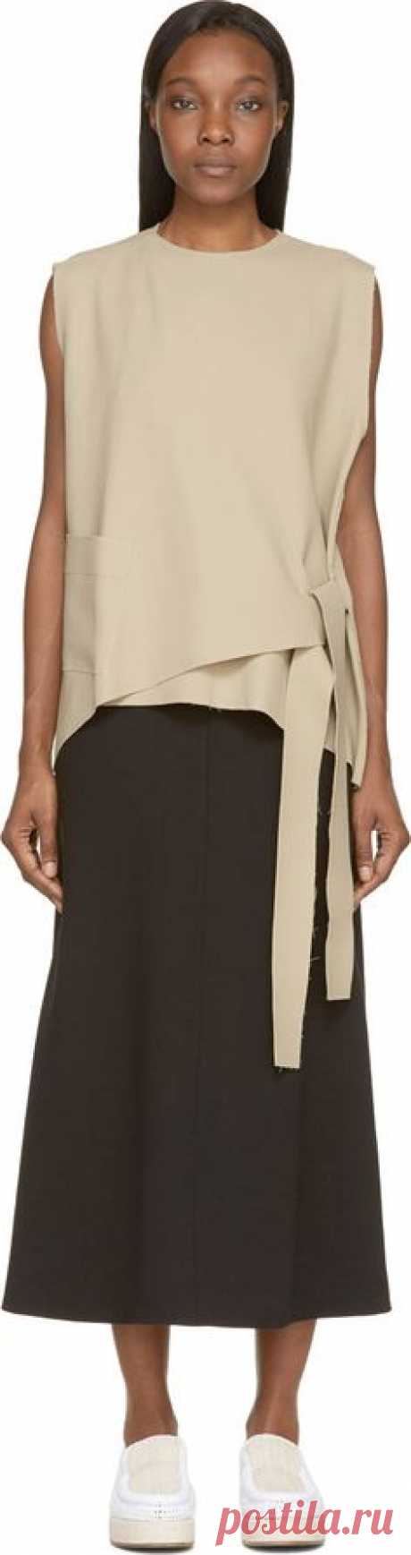 J.W.Anderson: Beige Raw Knot Blouse | SSENSE