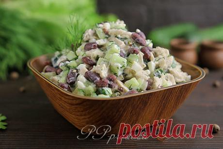 Салат с фасолью и курицей рецепт - ПП просто