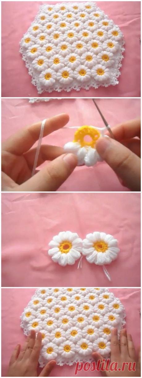 Flowers Blanket Crochet Pattern