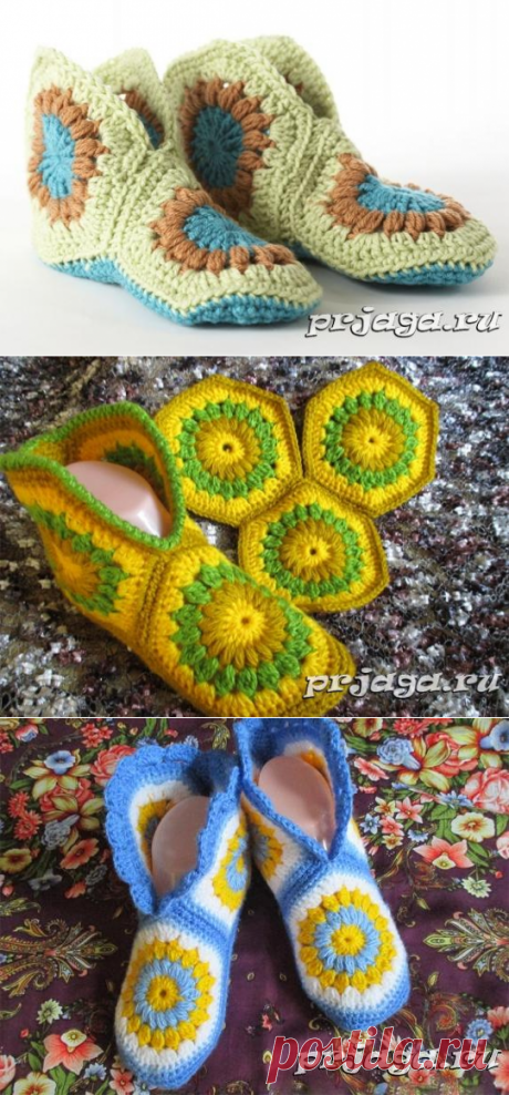 Следки крючком из мотивов