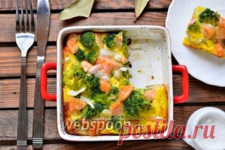 Запеканка с форелью и брокколи