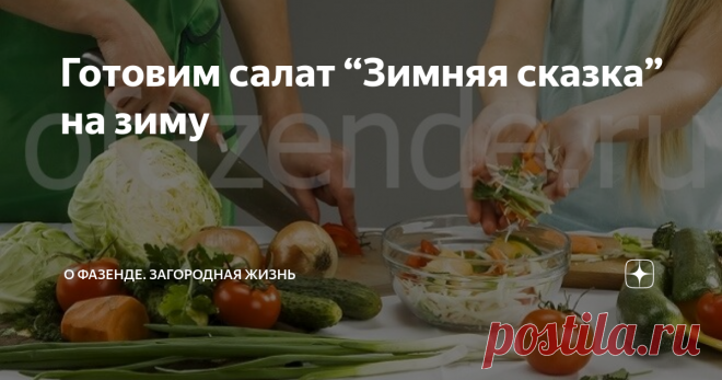 Готовим салат “Зимняя сказка” на зиму Зимой, когда уже нет домашних свежих овощей, хорошим гарниром к любому второму блюду будет консервированный салат, который называется “Зимняя сказка”. Для его приготовления не требуется никаких редких ингредиентов.
